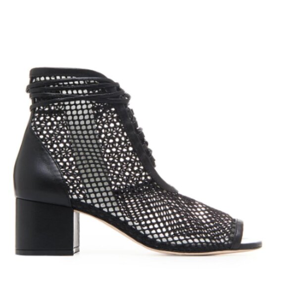 Daniella Shevel NOLA Mesh Leather Open Toe Bootie Heel 40 - Picture 1 of 7